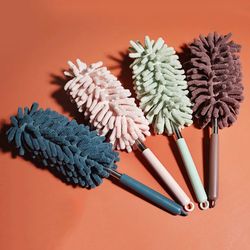 telescopic microfiber chenille duster with stainless steel handle - multifunction high reach dust brush