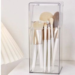 clarity stand makeup brush holder – simple transparent storage box