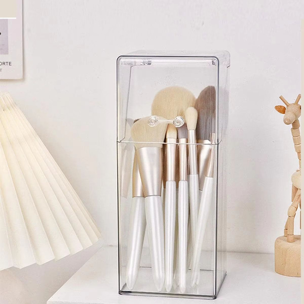 Clarity Stand Makeup Brush Holder Simple Transparent Storage Box 3