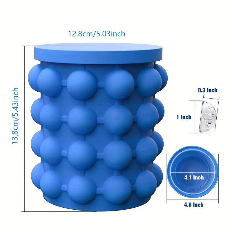 ChillCore Silicone Ice Bucket Cup 2in1 Ice Cube Maker For Cocktails Whiskey 2