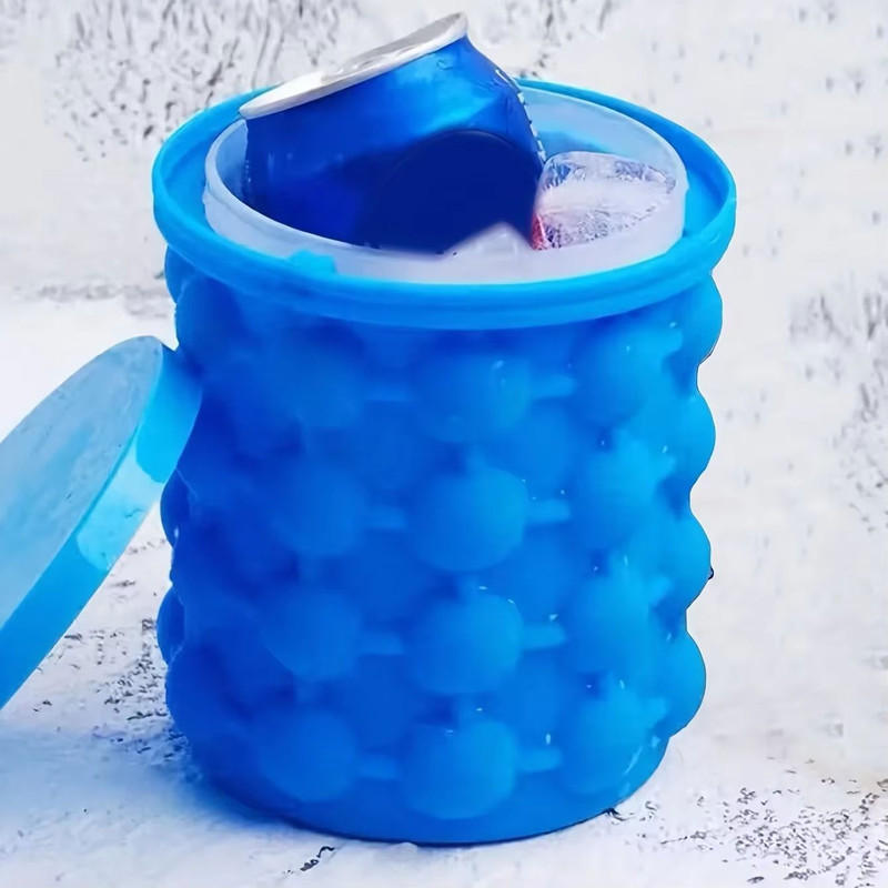 ChillCore Silicone Ice Bucket Cup 2in1 Ice Cube Maker For Cocktails Whiskey 4