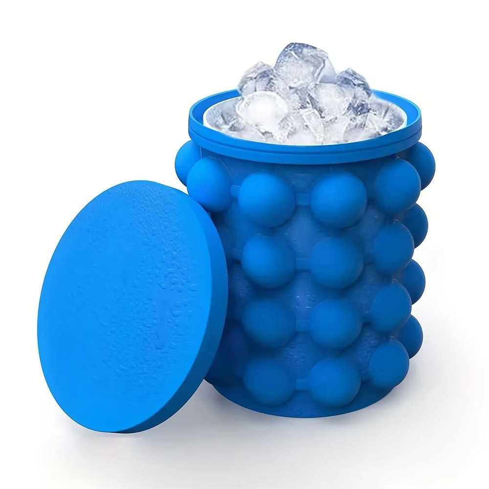 ChillCore Silicone Ice Bucket Cup 2in1 Ice Cube Maker For Cocktails Whiskey 5