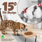 PawComfort Raised Cat Feeding Station 15 Tilted Elevated Double Bowls With Wooden Stand 1