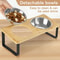PawComfort Raised Cat Feeding Station 15 Tilted Elevated Double Bowls With Wooden Stand 3