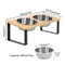 PawComfort Raised Cat Feeding Station 15 Tilted Elevated Double Bowls With Wooden Stand 5
