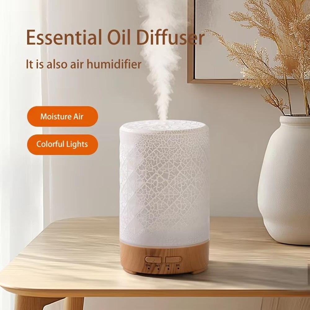 GlowWave 150ml Crack Design USB Essential Oil Diffuser And Ultrasonic Air Humidifier 0