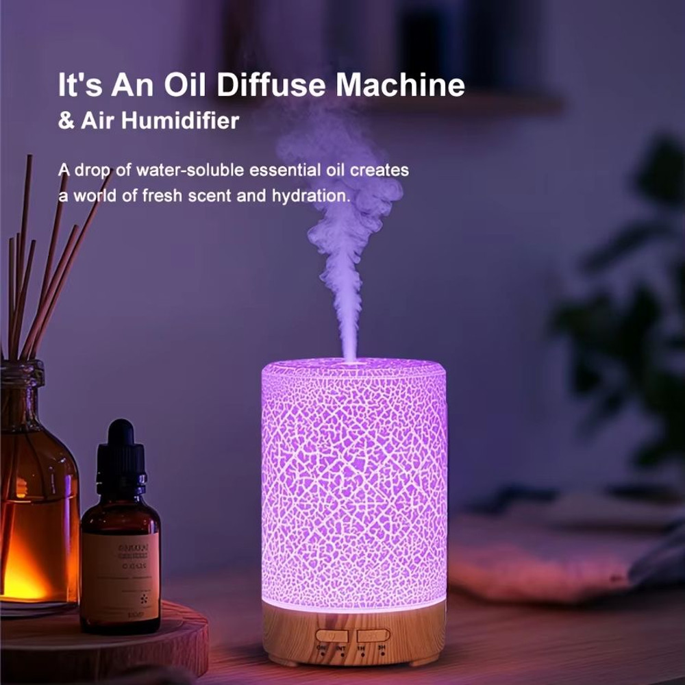 GlowWave 150ml Crack Design USB Essential Oil Diffuser And Ultrasonic Air Humidifier 3