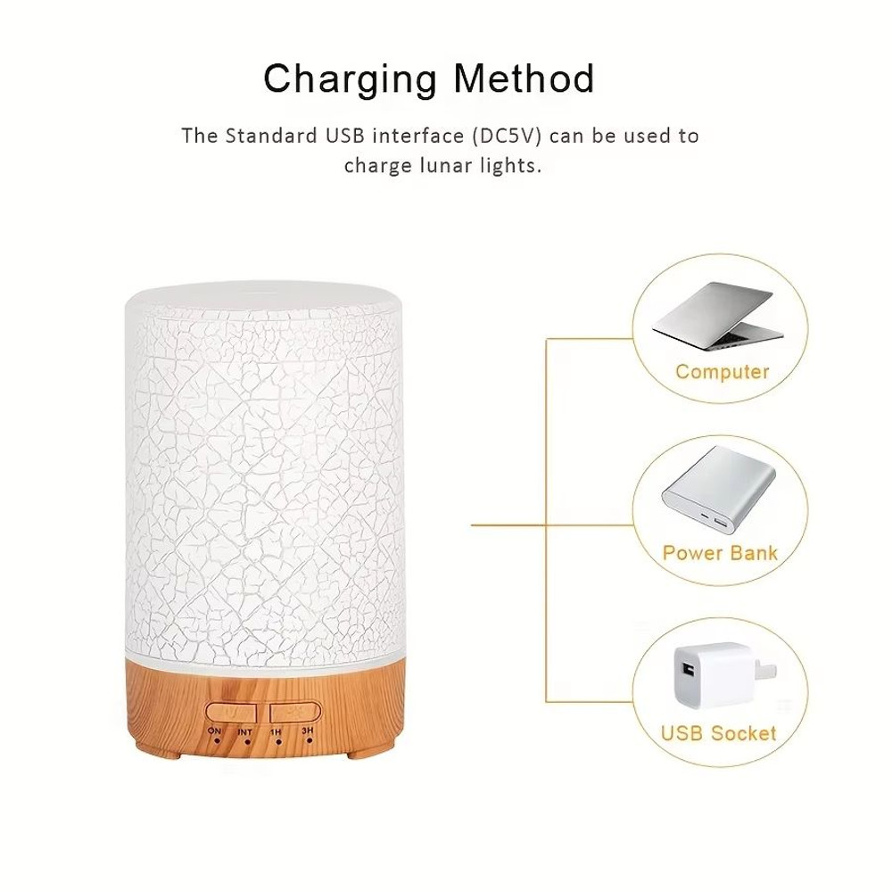 GlowWave 150ml Crack Design USB Essential Oil Diffuser And Ultrasonic Air Humidifier 4