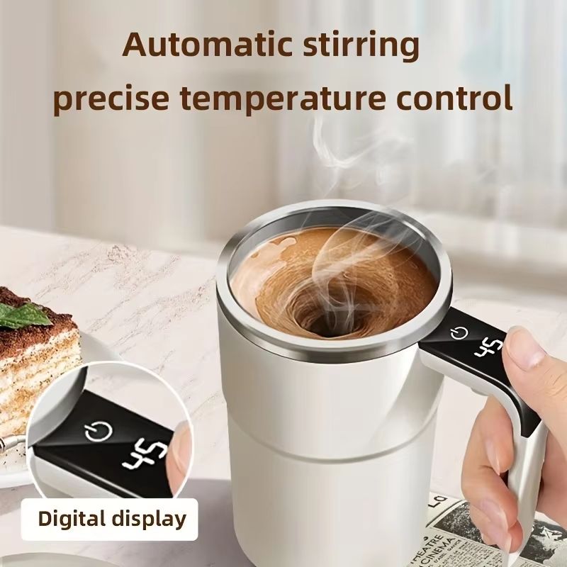 MixMaster LED Smart Mixing Coffee Cup USB Magnetic Stirring Mug 0