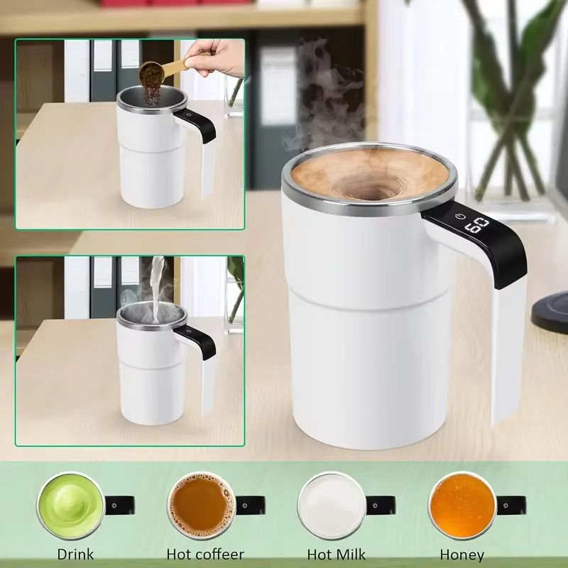MixMaster LED Smart Mixing Coffee Cup USB Magnetic Stirring Mug 4