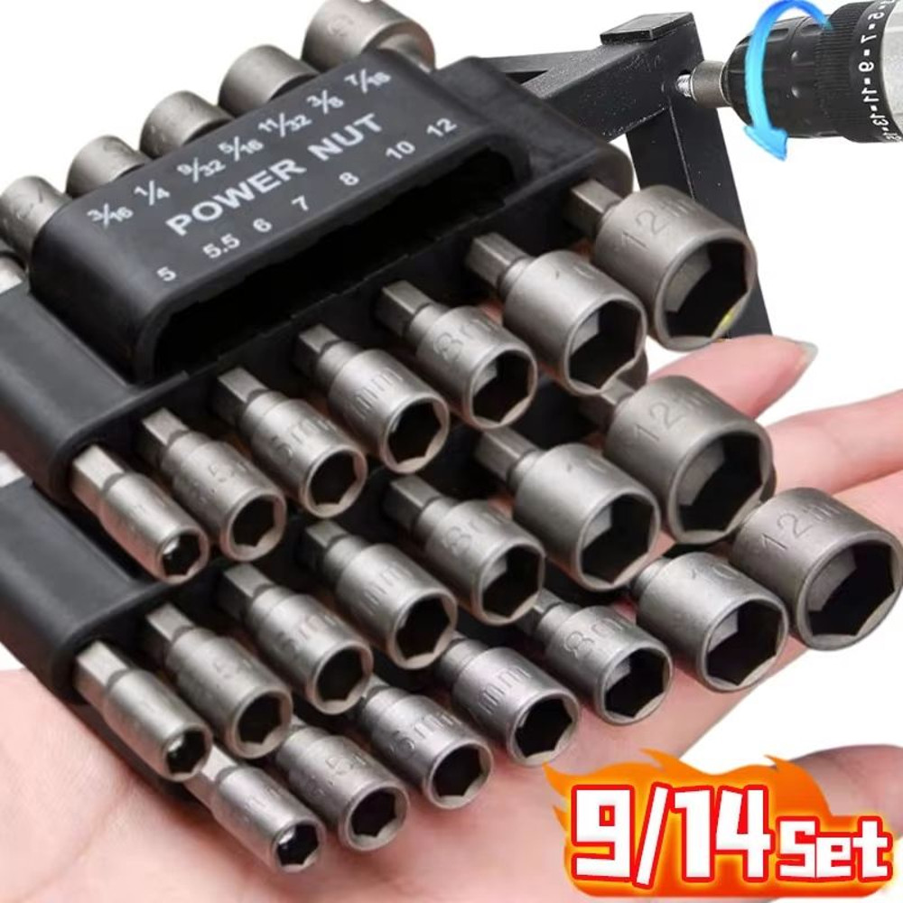 ProDriver Magnetic Hex Nut Driver Bit Socket Adapter Set 0