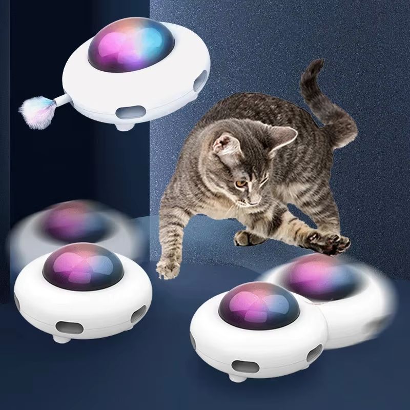 Smart UFO Cat Teaser USB Rechargeable Interactive Pet Turntable Toy 2