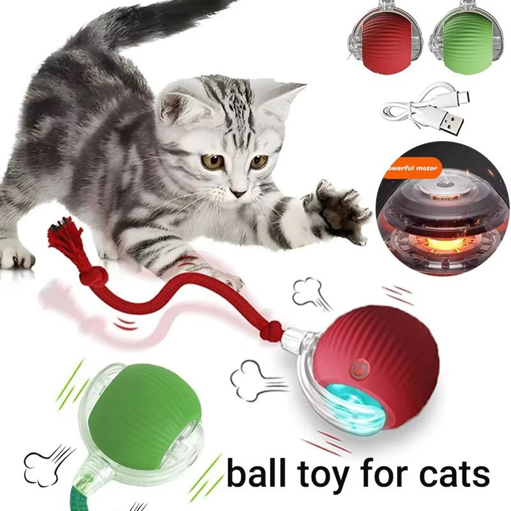 Smart Roll Play Cat Ball Toy USB Rechargeable Automatic Interactive For Cats 3