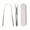 PureClean Stainless Steel Tongue Scraper Set UShaped Tongue Cleaner Kit 1234Piece In Case 0