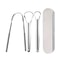 PureClean Stainless Steel Tongue Scraper Set UShaped Tongue Cleaner Kit 1234Piece In Case 9