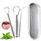 PureClean Stainless Steel SpoonShaped Tongue Scraper Set 0
