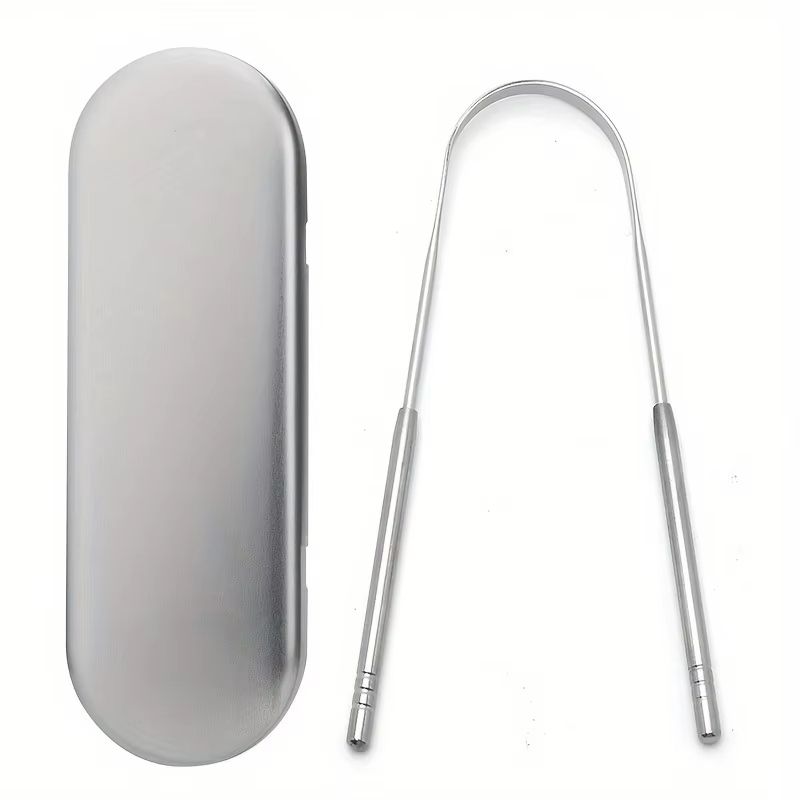 PureClean Stainless Steel SpoonShaped Tongue Scraper Set 10