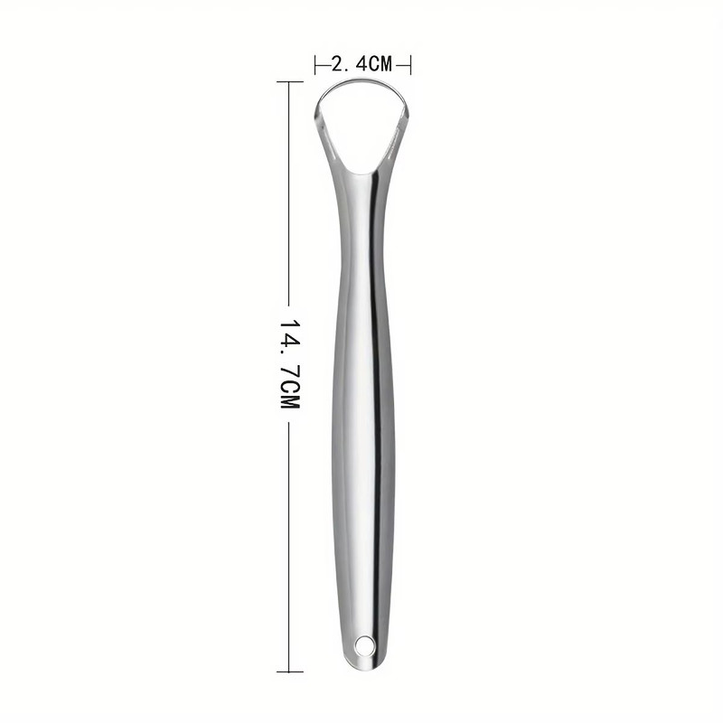 PureClean Stainless Steel SpoonShaped Tongue Scraper Set 6