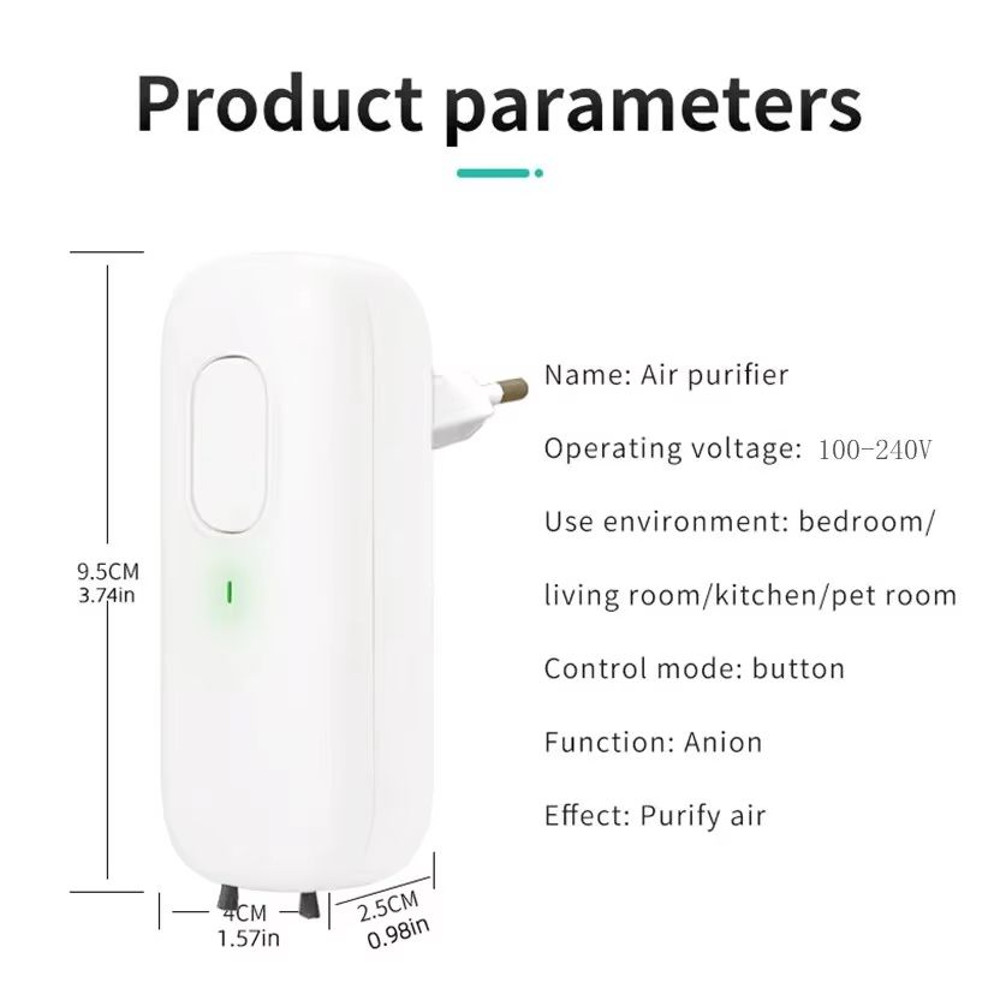 Mini Anion Plug In Air Purifier With Negative Ion Odor Remover 5