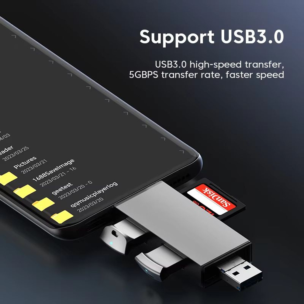 7 In 1 Multifunction USB 30 Card Reader And Type C OTG Adapter 3