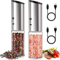 electric salt and pepper grinder usb rechargeable automatic pepper mill