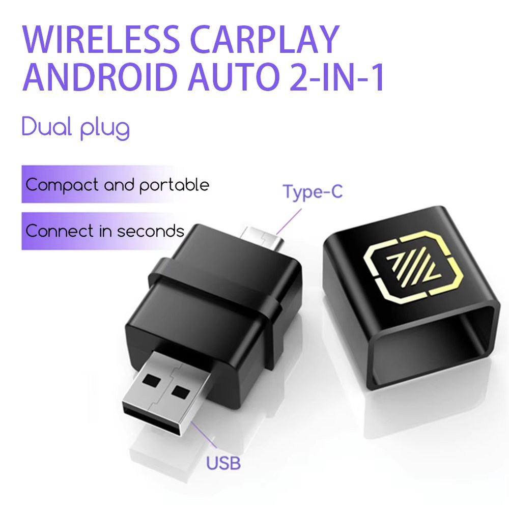 Mini Wireless Carplay Adapter 2 In 1 Android Auto Car Adapter 4