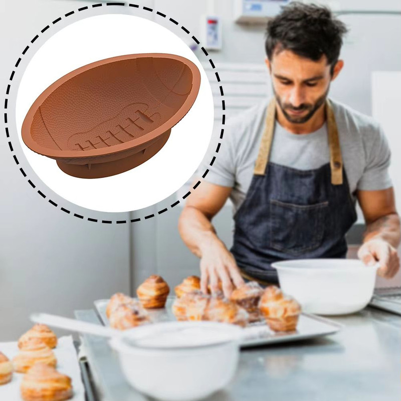 3D Rugby Silicone Cake Mold For Sports Party Baking 1