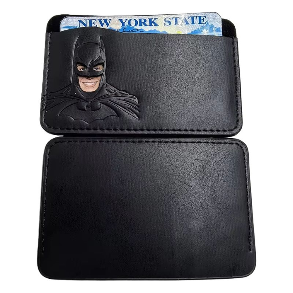 Leather Bat ID Wallet Superhero Mask Leather Card Holder Personalized Wallet Gift For Him Or Her 1