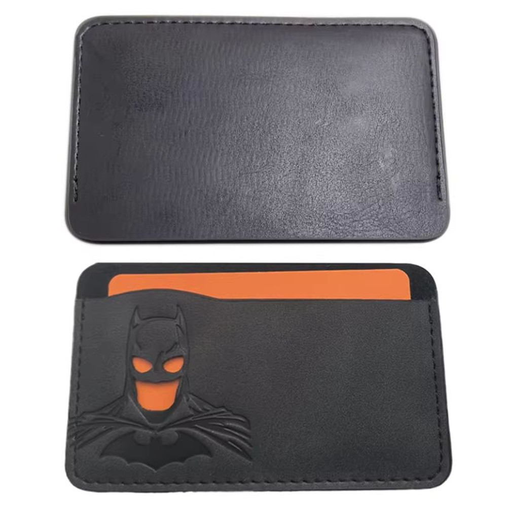 Leather Bat ID Wallet Superhero Mask Leather Card Holder Personalized Wallet Gift For Him Or Her 2