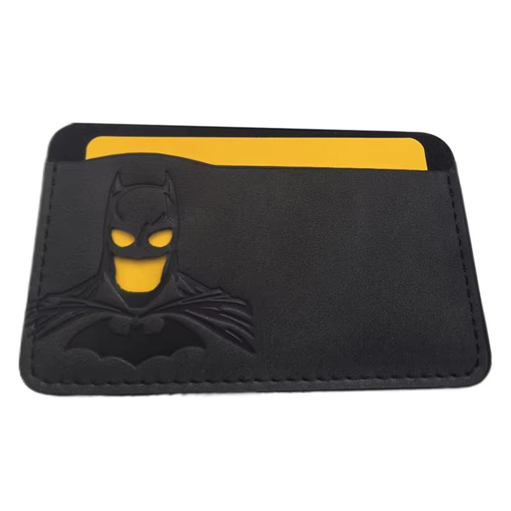 Leather Bat ID Wallet Superhero Mask Leather Card Holder Personalized Wallet Gift For Him Or Her 3