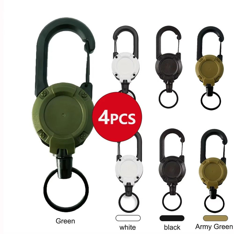 Extendable Retractable Keychain Badge Holder Heavy Duty Carabiner Key Chain With Clip For Men And O 0