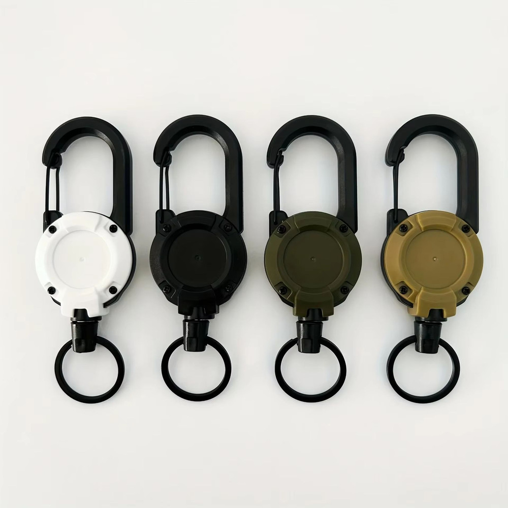 Extendable Retractable Keychain Badge Holder Heavy Duty Carabiner Key Chain With Clip For Men And O 1