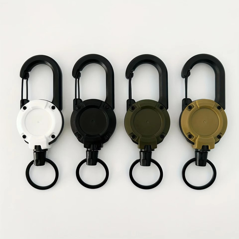 Extendable Retractable Keychain Badge Holder Heavy Duty Carabiner Key Chain With Clip For Men And O 1