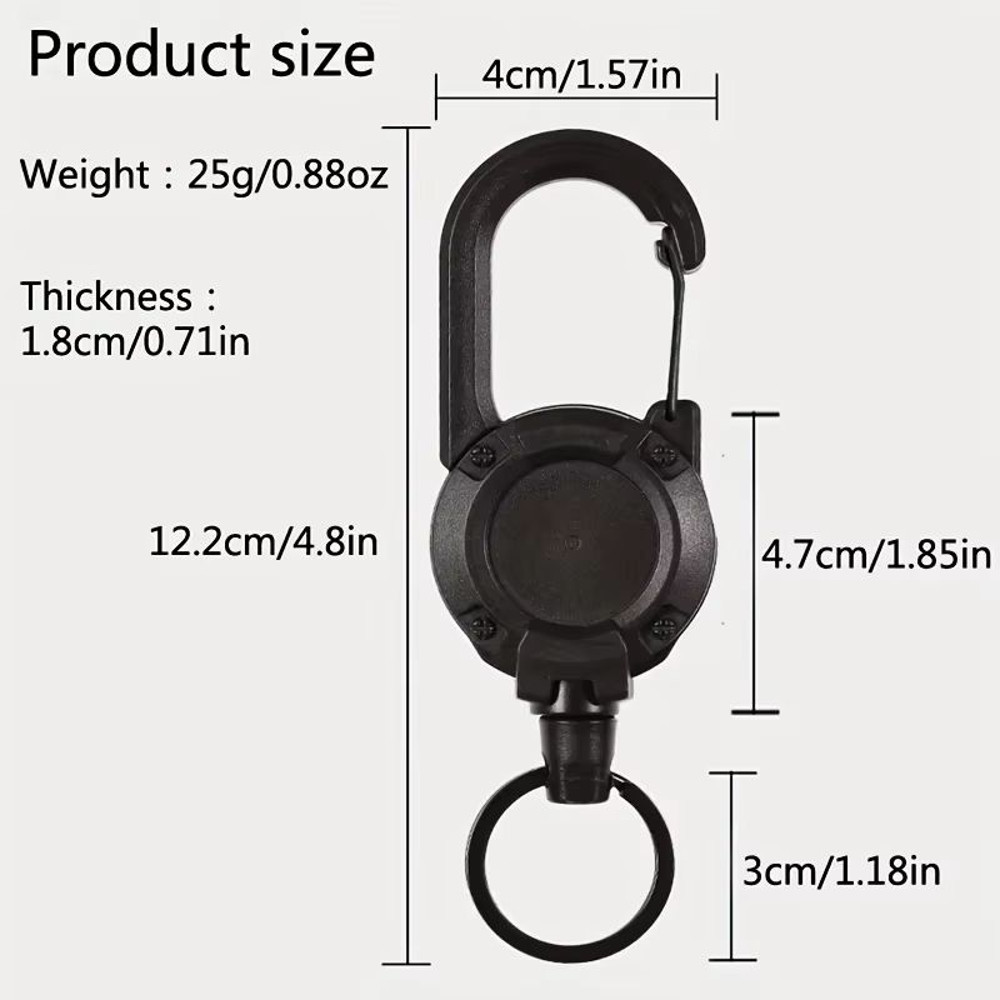 Extendable Retractable Keychain Badge Holder Heavy Duty Carabiner Key Chain With Clip For Men And O 2