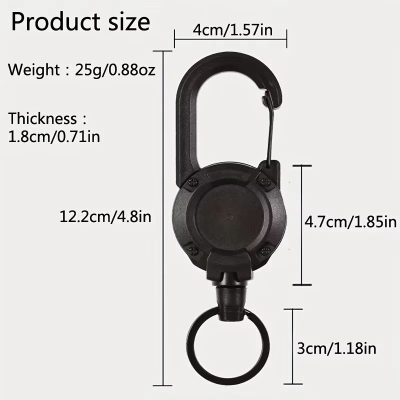 Extendable Retractable Keychain Badge Holder Heavy Duty Carabiner Key Chain With Clip For Men And O 2
