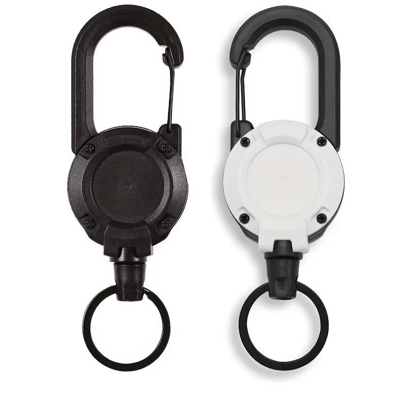 Extendable Retractable Keychain Badge Holder Heavy Duty Carabiner Key Chain With Clip For Men And O 10