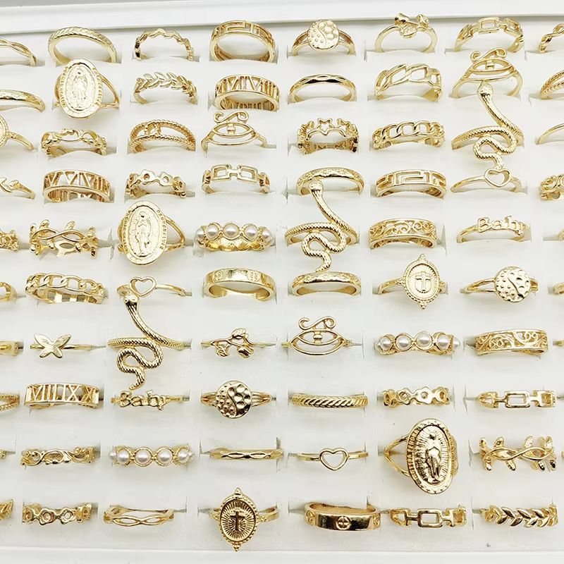 30 Piece Gold Ring Set For Girls Butterfly Star Pearl Thin Joint Rings Stackable Party Jewelry For 1