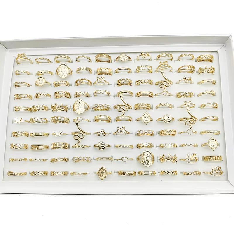 30 Piece Gold Ring Set For Girls Butterfly Star Pearl Thin Joint Rings Stackable Party Jewelry For 5