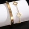 French Lucky Clover Bracelet Set For Women Stainless Steel Charm Jewelry 0
