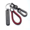 Trendy DIY Mobile Phone Number Plate Leather Rope Car Keychain For Men 5