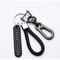 Trendy DIY Mobile Phone Number Plate Leather Rope Car Keychain For Men 9