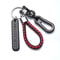 Trendy DIY Mobile Phone Number Plate Leather Rope Car Keychain For Men 6
