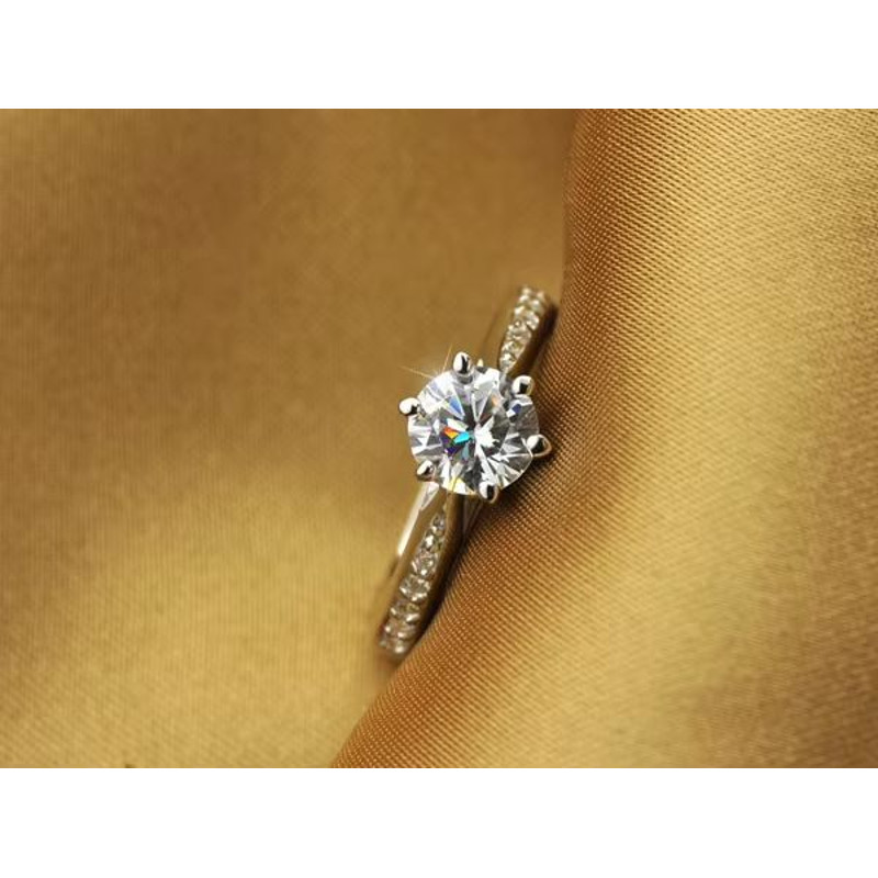 Luxury 925 Sterling Silver Six Claw Classic Ring For Women 5