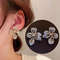Korean Crystal Heart Hoop Earrings With 925 Silver Needle For Women 17