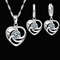 925 Sterling Silver Heart Necklace And Earrings Set For Women 1
