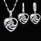 925 Sterling Silver Heart Necklace And Earrings Set For Women 1