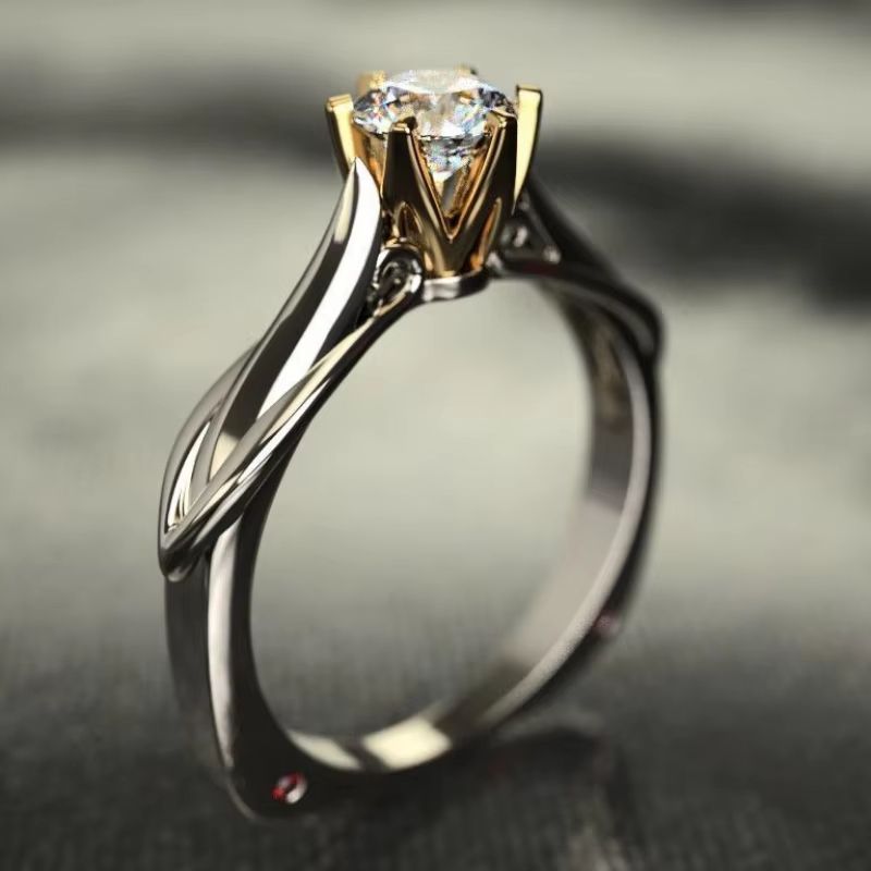 Luxury 18K Gold Natural Moissanite Gemstone Ring For Women Couples And Weddings 0
