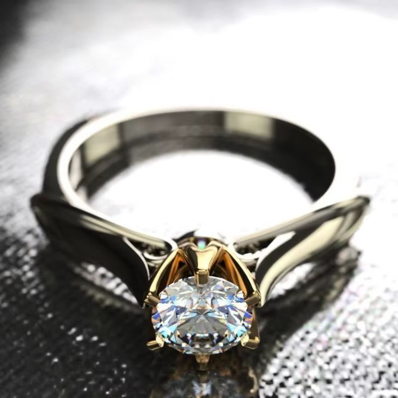 Luxury 18K Gold Natural Moissanite Gemstone Ring For Women Couples And Weddings 4