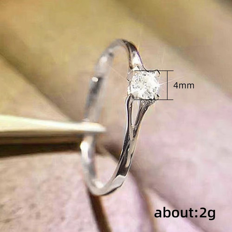 Minimalist 4mm Cubic Zirconia Womens Wedding And Engagement Band 5