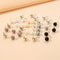 Elegant Multi Color Pearl Stud Earrings Set For Women 18 Pairs 5